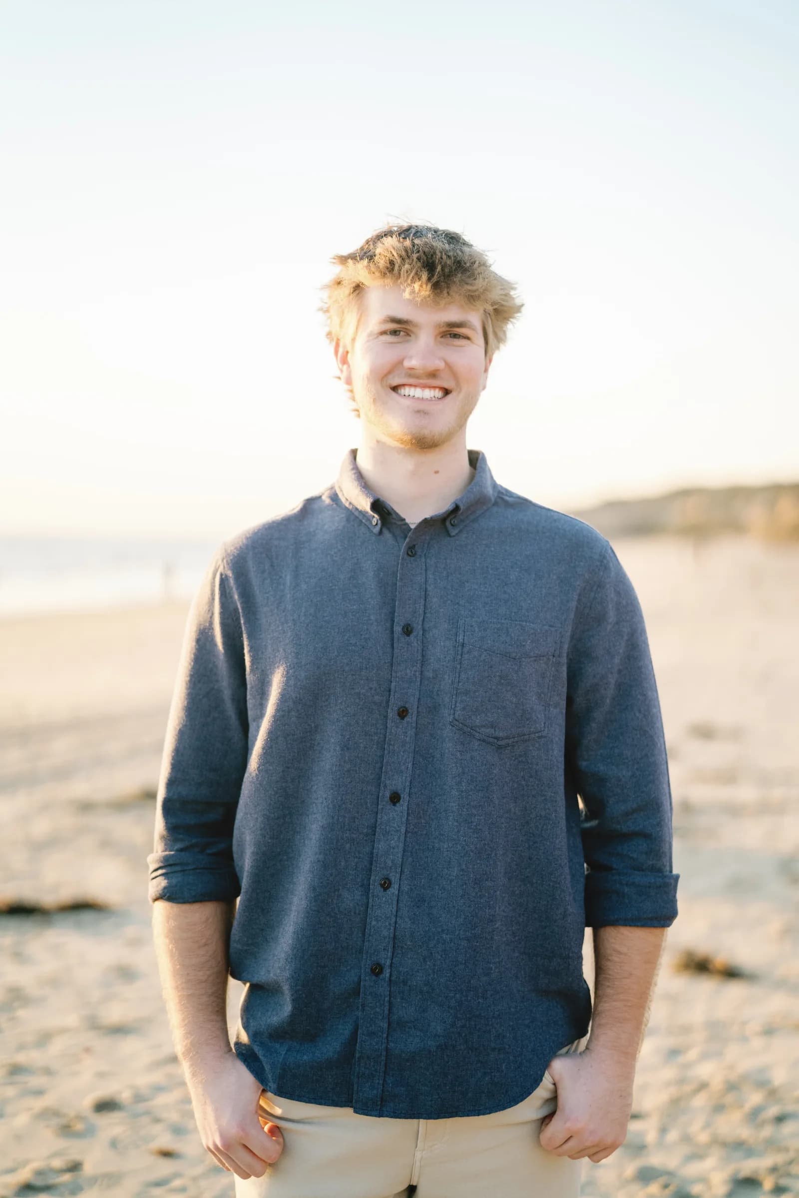 Noah Rueter on the beach in Point Loma